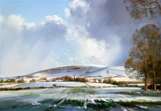 § Frank Wootton (1911-1998) Windover Hill in snow, 1988, 16 x 22in.
